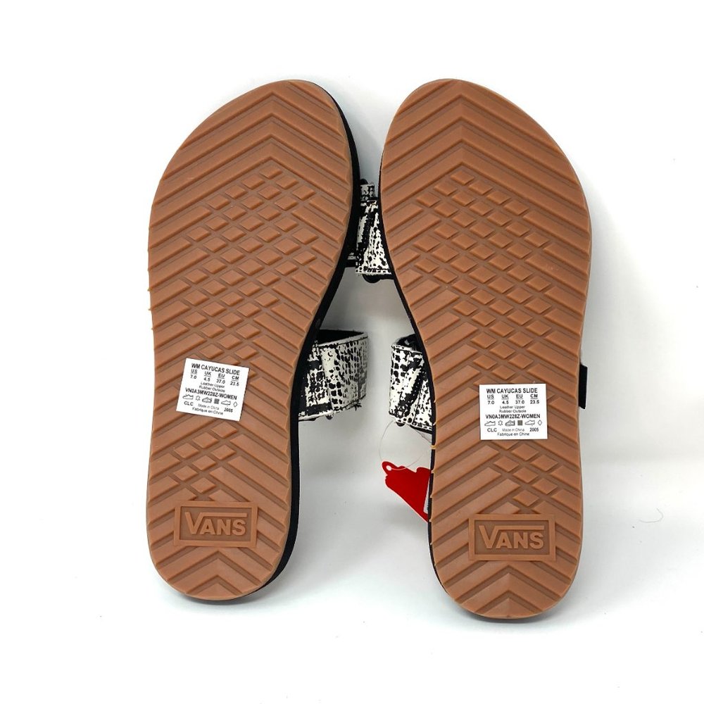 💖MEGA SALE💖VANS Cayucas Slide Snake White Black Sandals Women's VN0A3MW228Z - Picture 6 of 8